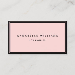 Minimalist Elegant Boutique Black Pink Business Card