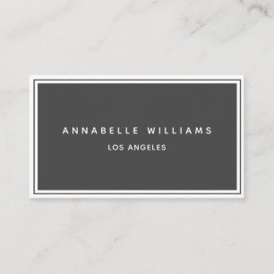 Minimalist Elegant Boutique Charcoal White Business Card