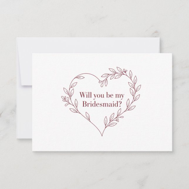 Minimalist Elegant Braidsmaid Proposal Card (Front)