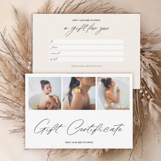Minimalist Elegant Branded Logo Gift Certificate Thank You Card