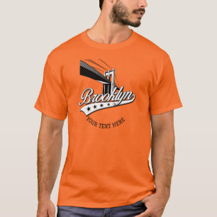 Minimalist Elegant Brooklyn Design Orange Shirt