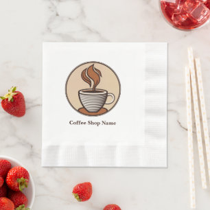 Minimalist Elegant Brown Coffee espresso shop Napkin