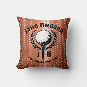 Minimalist Elegant Brushed Copper Golf Design Cushion