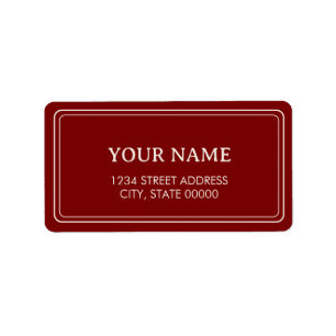 Minimalist Elegant Burgundy Red Label
