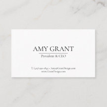 Minimalist Elegant Business Card Black and White
