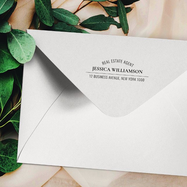 Minimalist Elegant Business Name Professional Rubber Stamp (Modern business name, address and custom text rubber ink stamp)