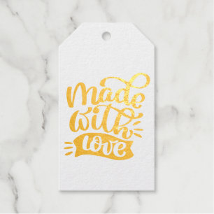 Minimalist Elegant Calligraphy Made with Love Gift Tags