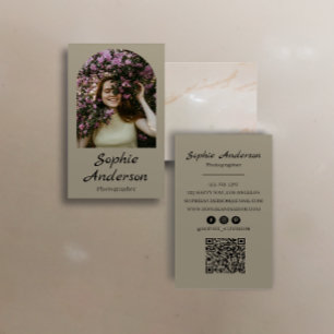 Minimalist Elegant Calligraphy Script Photography Business Card