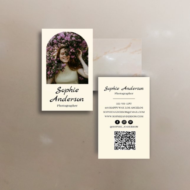 Minimalist Elegant Calligraphy Script Photography  Business Card (Creator Uploaded)