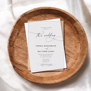 Minimalist Elegant Calligraphy Wedding Acrylic Invitations