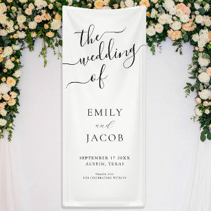 Minimalist Elegant Calligraphy Wedding Welcome Banner