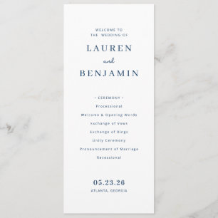 Minimalist Elegant Ceremony Serif Programme
