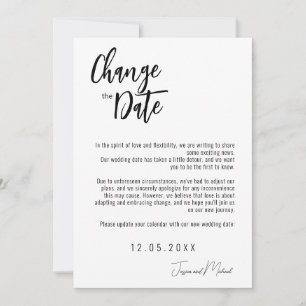 💍 Minimalist Elegant Change of Date Save The Date