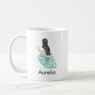 Minimalist Elegant Charming Girl Customise Name Coffee Mug