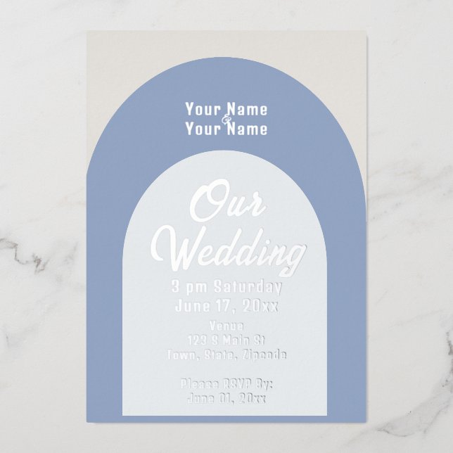 Minimalist Elegant Chic Foil Invitation (Front)