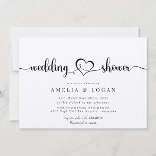Minimalist Elegant Chic Wedding Shower Couples Invitation