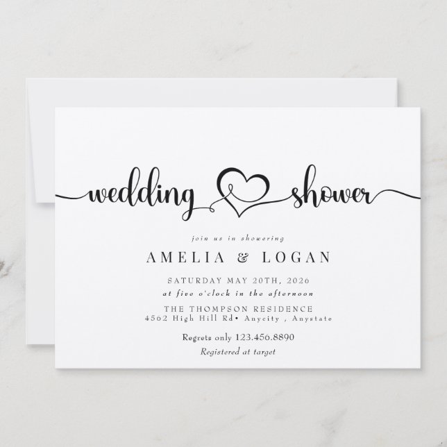 Minimalist Elegant Chic | Wedding Shower Couples  Invitation (Front)