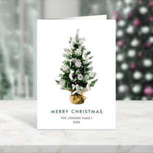 Minimalist Elegant Christmas Pine Tree Holiday Card