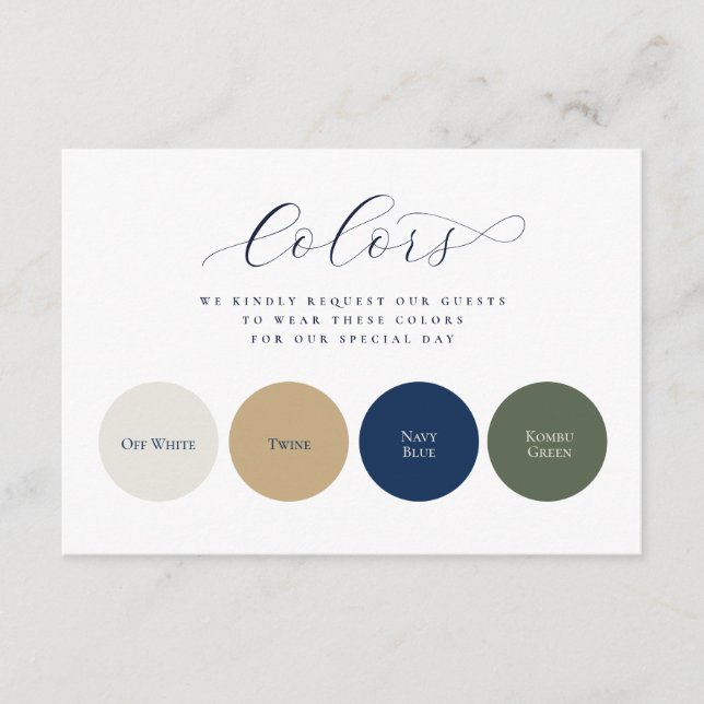 Minimalist Elegant Circles 4 Colours Wedding Enclosure Card (Front)