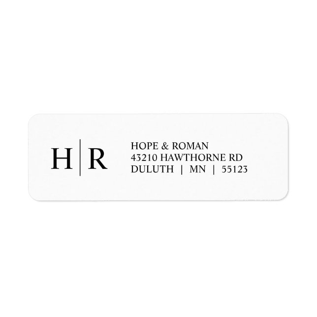 Minimalist Elegant Classic Black White Monogram (Front)