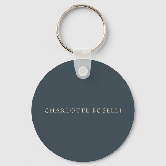 Minimalist Elegant Classical Professional Charcoal Key Ring (Front)