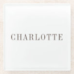 Minimalist Elegant Classical Professional Name Glass Coaster<br><div class="desc">Various Size and Type Options,  Easy to Use Creation Tool. You Only Need to Change Name.</div>