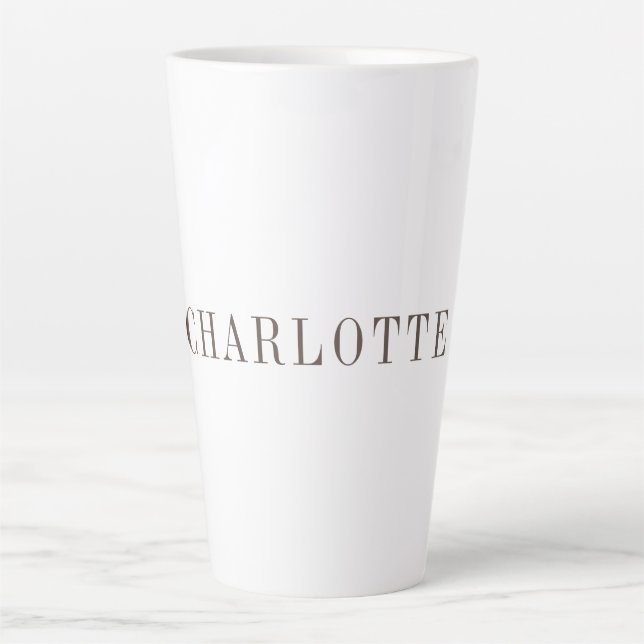 Minimalist Elegant Classical Professional Name Latte Mug (Front)