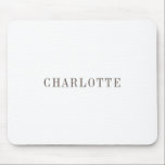 Minimalist Elegant Classical Professional Name Mouse Pad<br><div class="desc">Various Size and Type Options,  Easy to Use Creation Tool. You Only Need to Change Name.</div>
