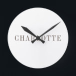 Minimalist Elegant Classical Professional Name Round Clock<br><div class="desc">Various Size and Type Options,  Easy to Use Creation Tool. You Only Need to Change Name.</div>