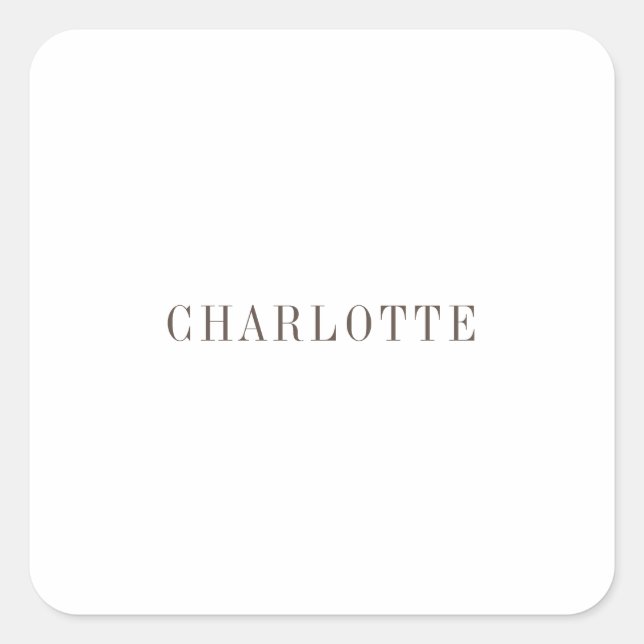 Minimalist Elegant Classical Professional Name Square Sticker (Front)