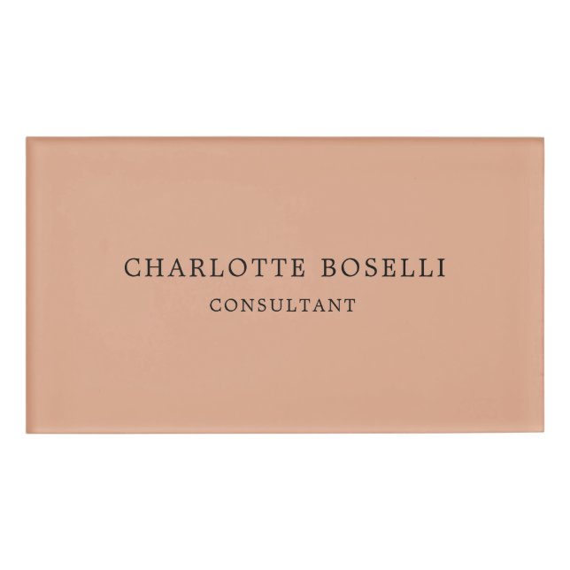 Minimalist Elegant Classical Professional Name Tag (Front)