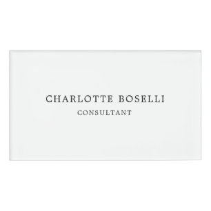 Minimalist Elegant Classical Professional Name Tag