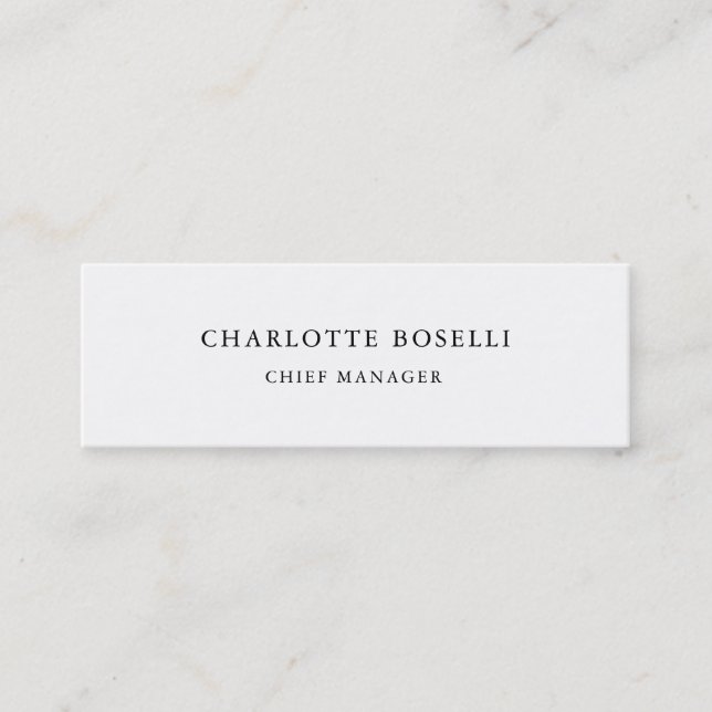 Minimalist Elegant Classical Professional Simple Mini Business Card (Front)