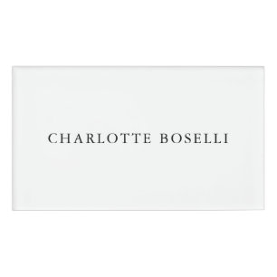 Minimalist Elegant Classical Professional Simple Name Tag