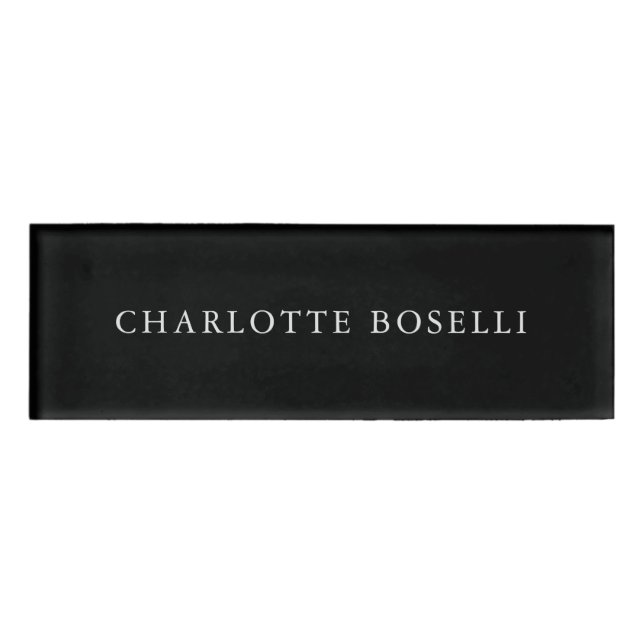 Minimalist Elegant Classical Professional Simple Name Tag (Front)