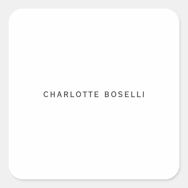 Minimalist Elegant Classical Professional Simple Square Sticker (Front)