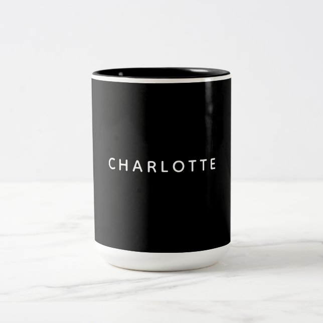 Minimalist Elegant Classical Professional Simple Two-Tone Coffee Mug (Center)