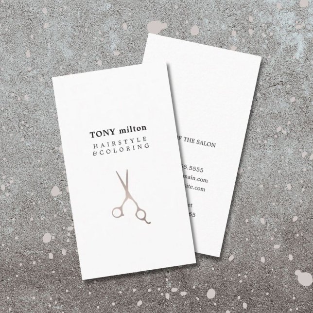 Minimalist Elegant Clean Hair Stylist Business Card (Creator Uploaded)