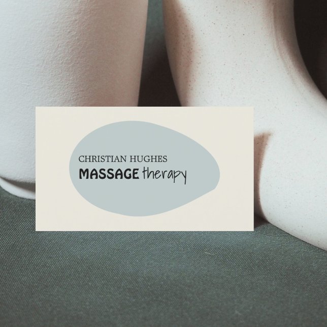 Minimalist Elegant Cool Blue Massage Therapist Business Card (Creator Uploaded)