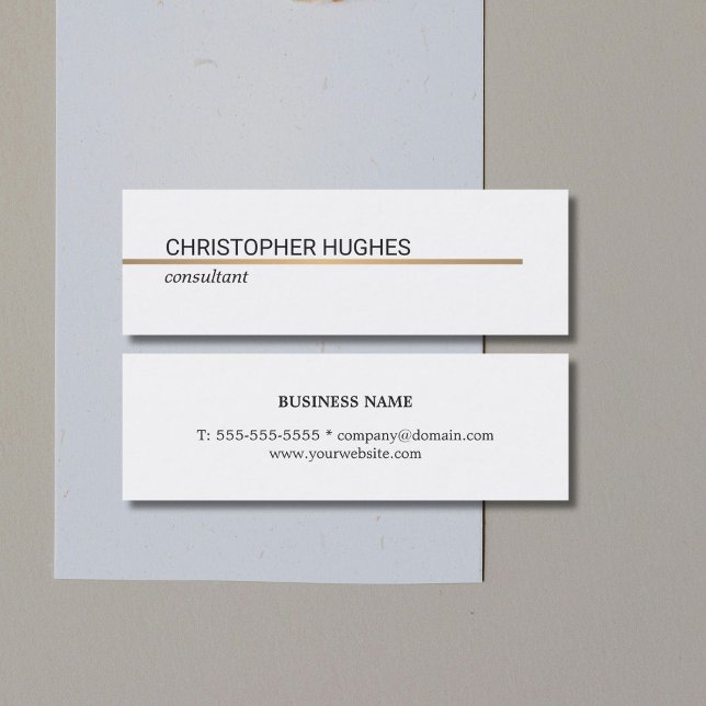 Minimalist Elegant Copper Line Attorney Mini Business Card (Creator Uploaded)