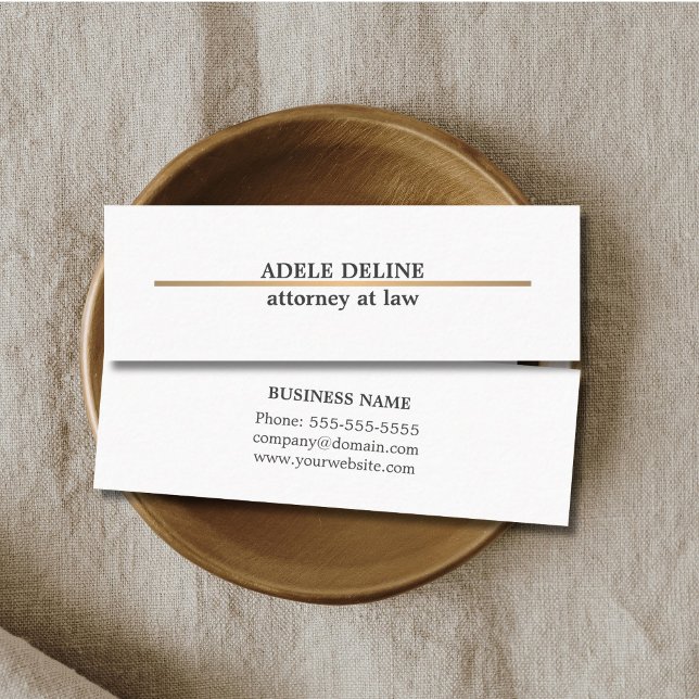 Minimalist Elegant Copper Line Attorney Mini Business Card (Creator Uploaded)