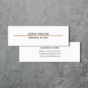 Minimalist Elegant Copper Line Attorney Mini Business Card