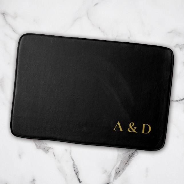 Minimalist Elegant Couple Monogram Housewarming Bath Mat (Creator Uploaded)