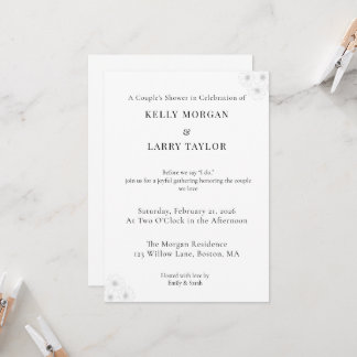 Minimalist elegant couple shower invitation card