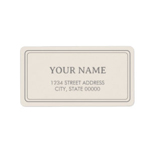 Minimalist Elegant Cream Beige  Label