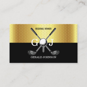 Minimalist Elegant Custom Golf Monogram Design Bus Business Card