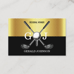Minimalist Elegant Custom Golf Monogram Design Bus Business Card