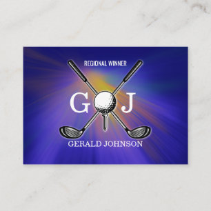 Minimalist Elegant Custom Golf Monogram Design Business Card