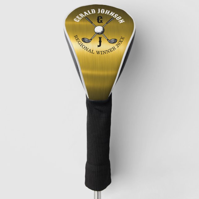 Minimalist Elegant Custom Golf Monogram Design Head Cover (Front)