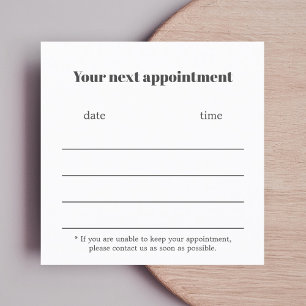 Minimalist Elegant Dark Grey White Appointment Card